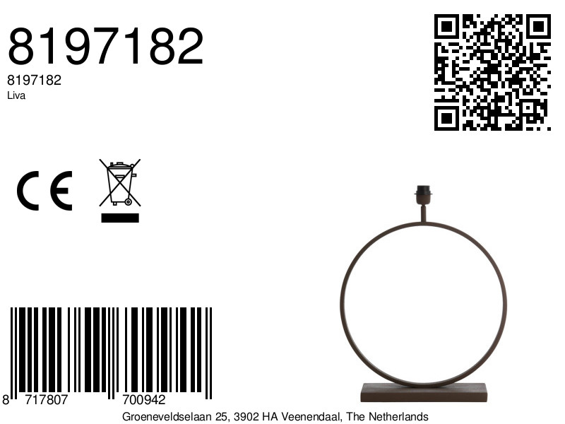 Base de lampe moderne ronde Light & Living Liva – Image 8