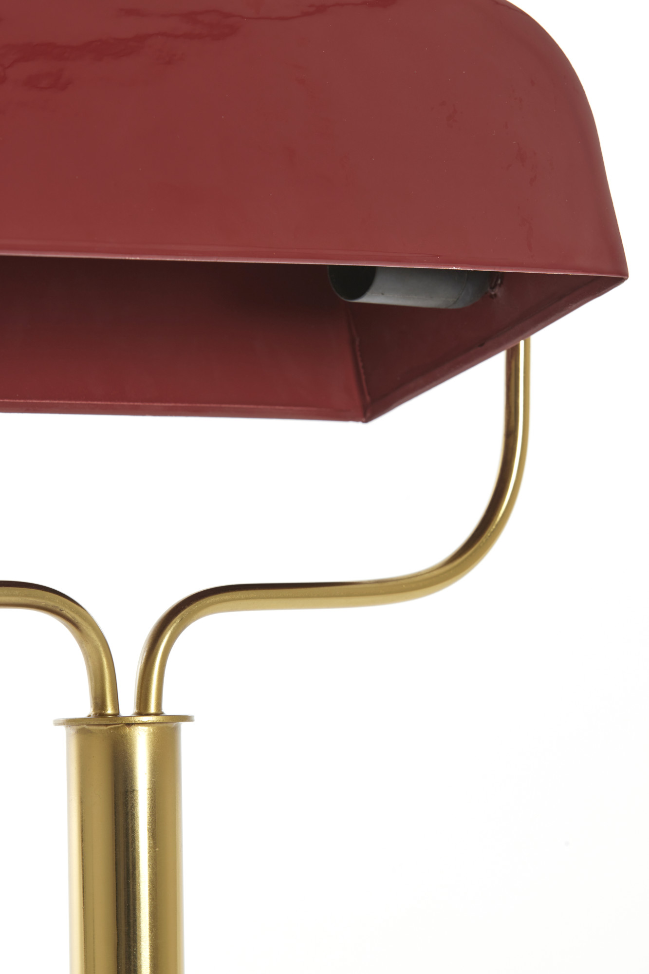 Lampe de table rouge Light & Living Ayer avec abat-jour de style banquier – Image 4
