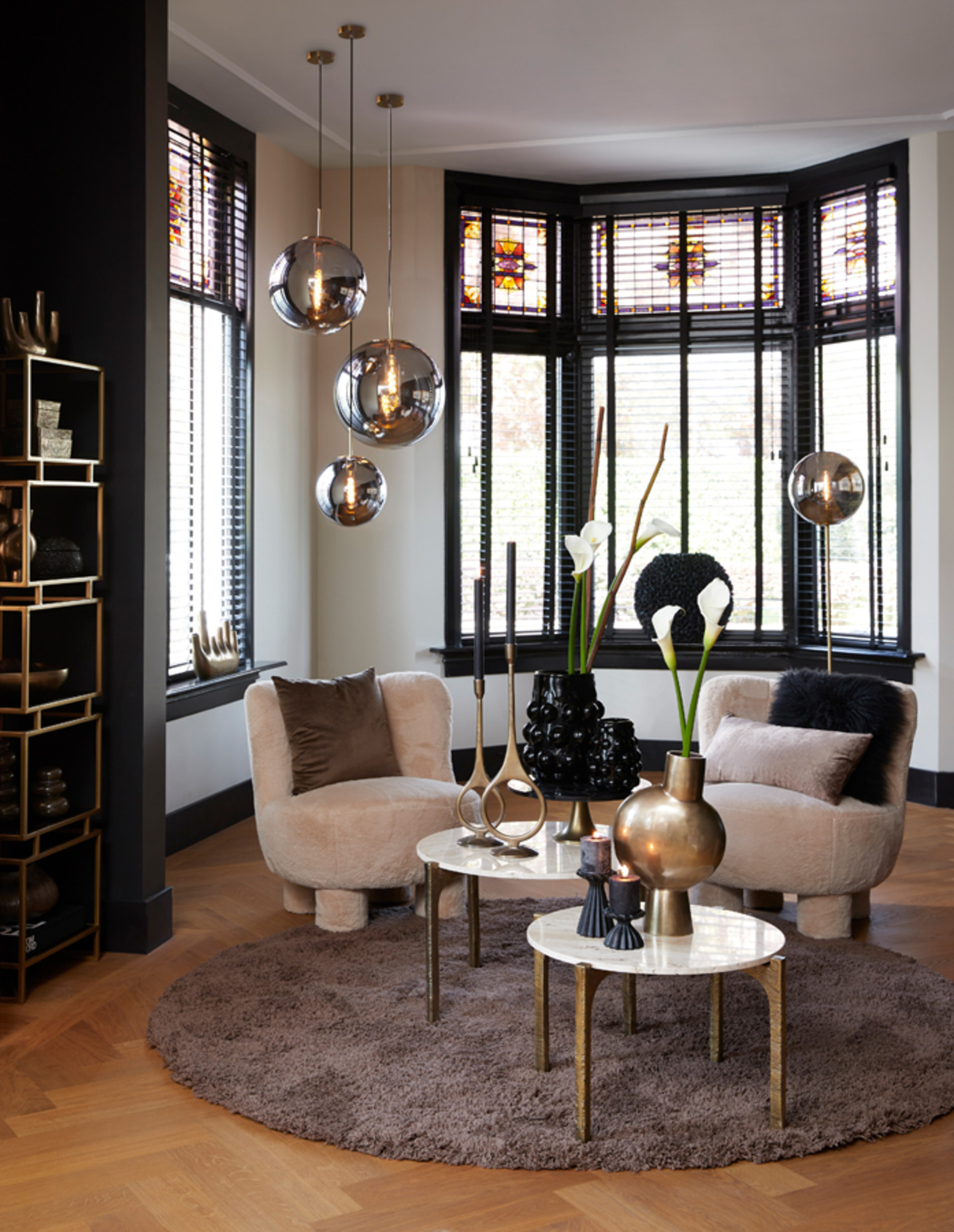 Moderne lampe sur pied dorée Light & Living Medina – Image 4