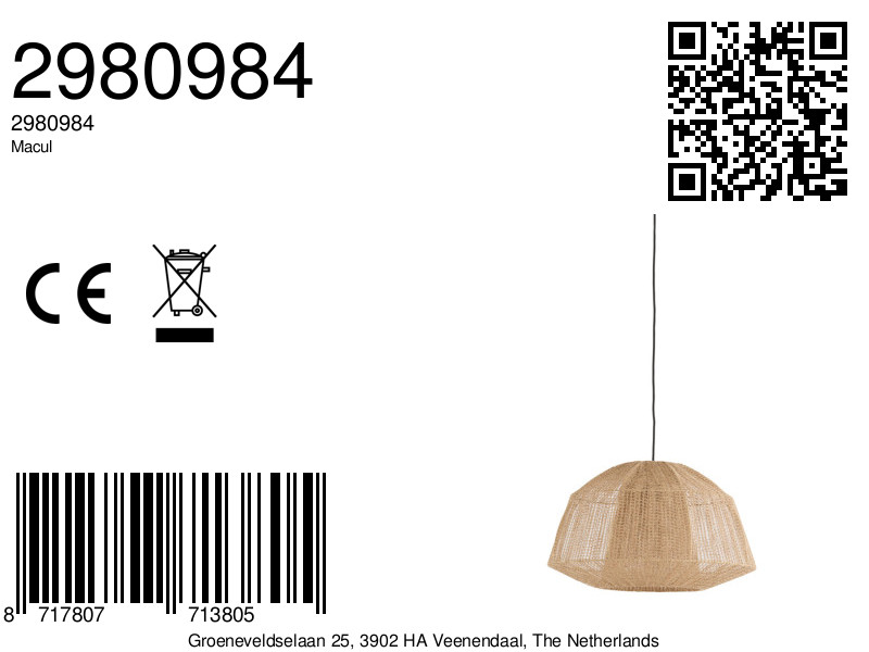 Suspension tressée en rotin Light & Living Macul – Image 7