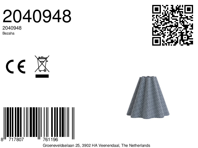 Abat-jour en tissu gris à motif losange Light & Living Bezaha – Image 8