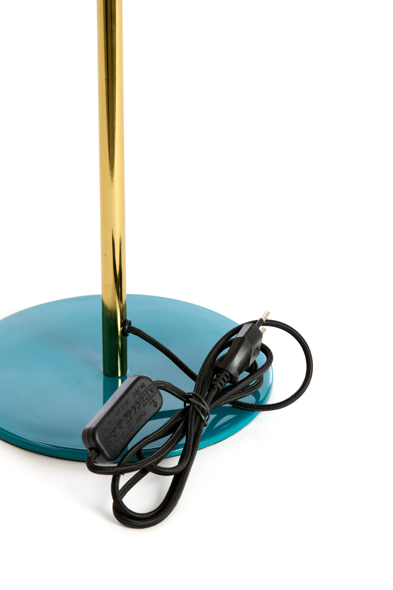 Lampe de bureau turquoise avec tige dorée Light & Living Surin – Image 6