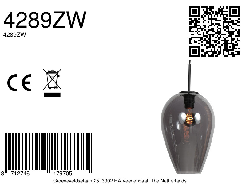 Suspension avec abat-jour goutte en verre fumé Mexlite HaloSwap – Image 13