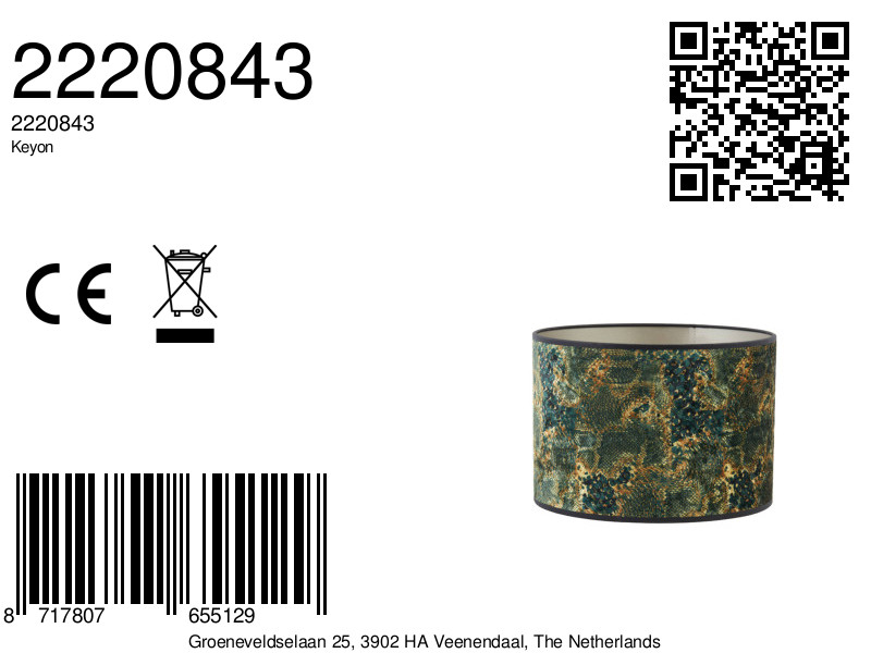 Motif de abat-jour vert-doré Light & Living Keyon – Image 8