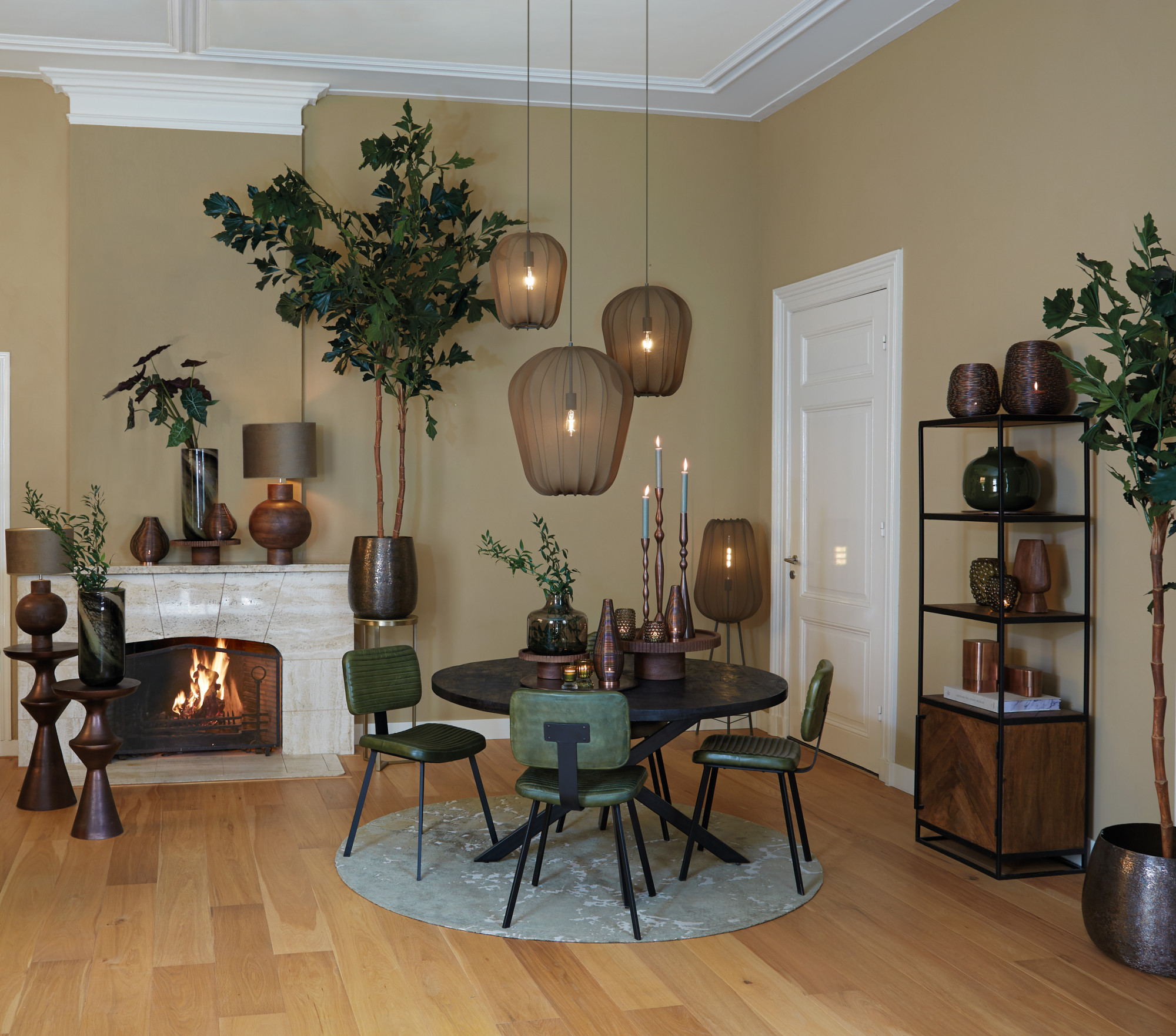 Lampadaire tissu noir Light & Living Plumeria – Image 5