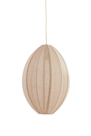 Alternative view of Suspension ovale beige avec abat-jour en tissu Light & Living Milatos