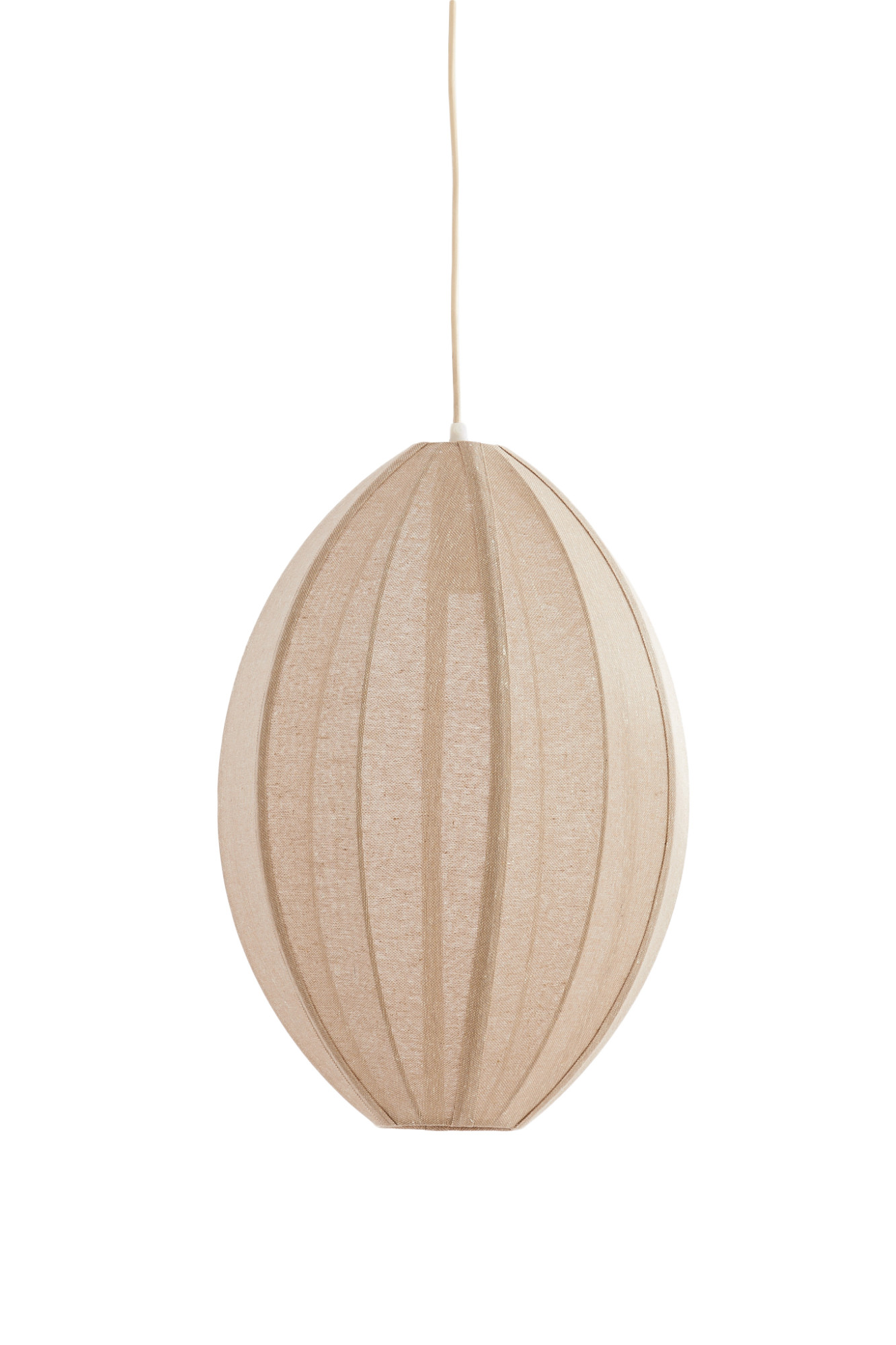 Suspension ovale beige avec abat-jour en tissu Light & Living Milatos – Image 2