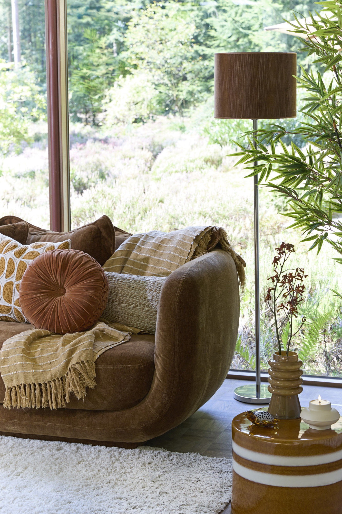 Abat-jour cylindrique de couleur brune Light & Living Penny – Image 4