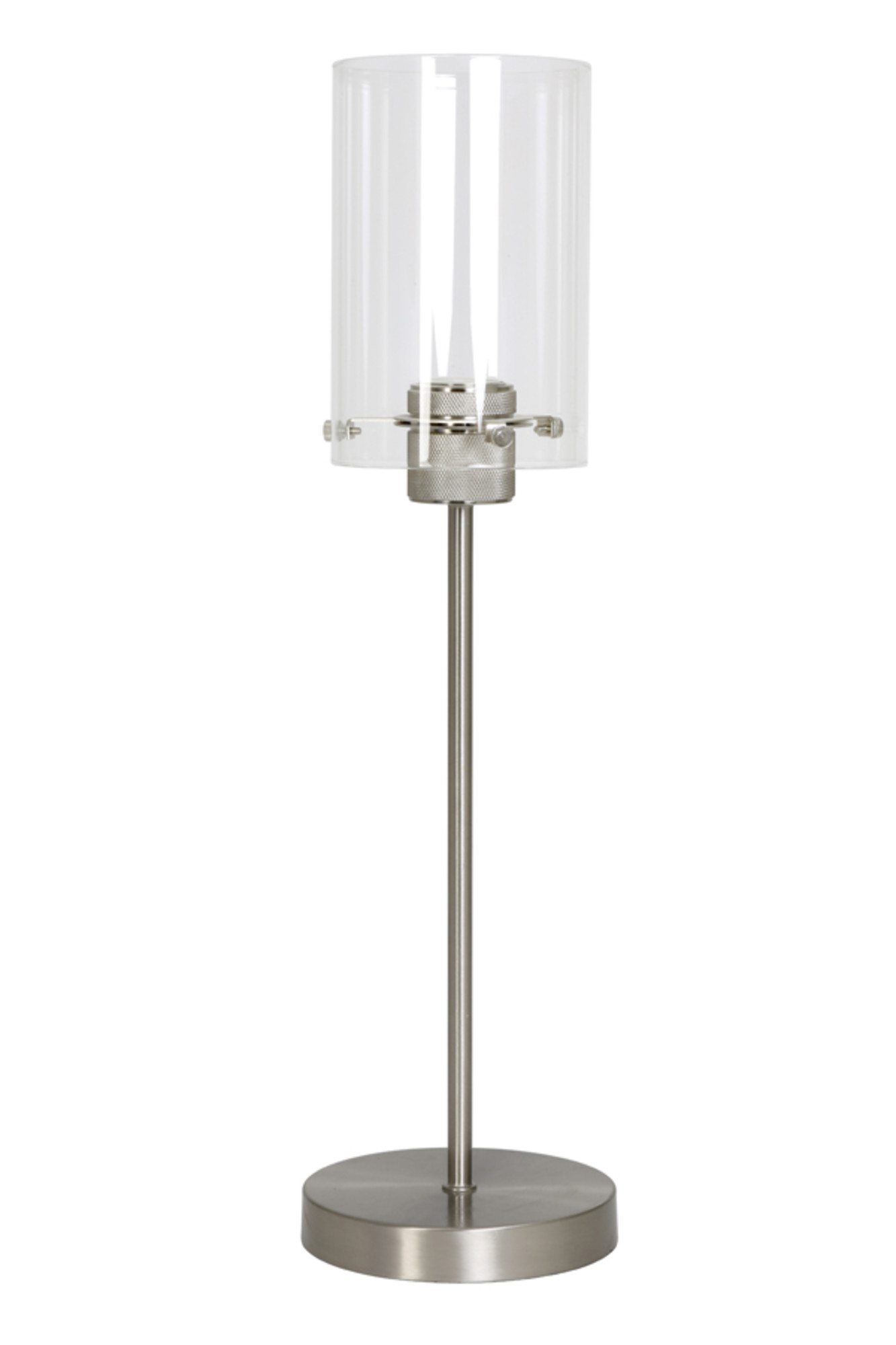 Lampe de table cylindrique en verre et métal acier Light & Living Vancouver – Image 2