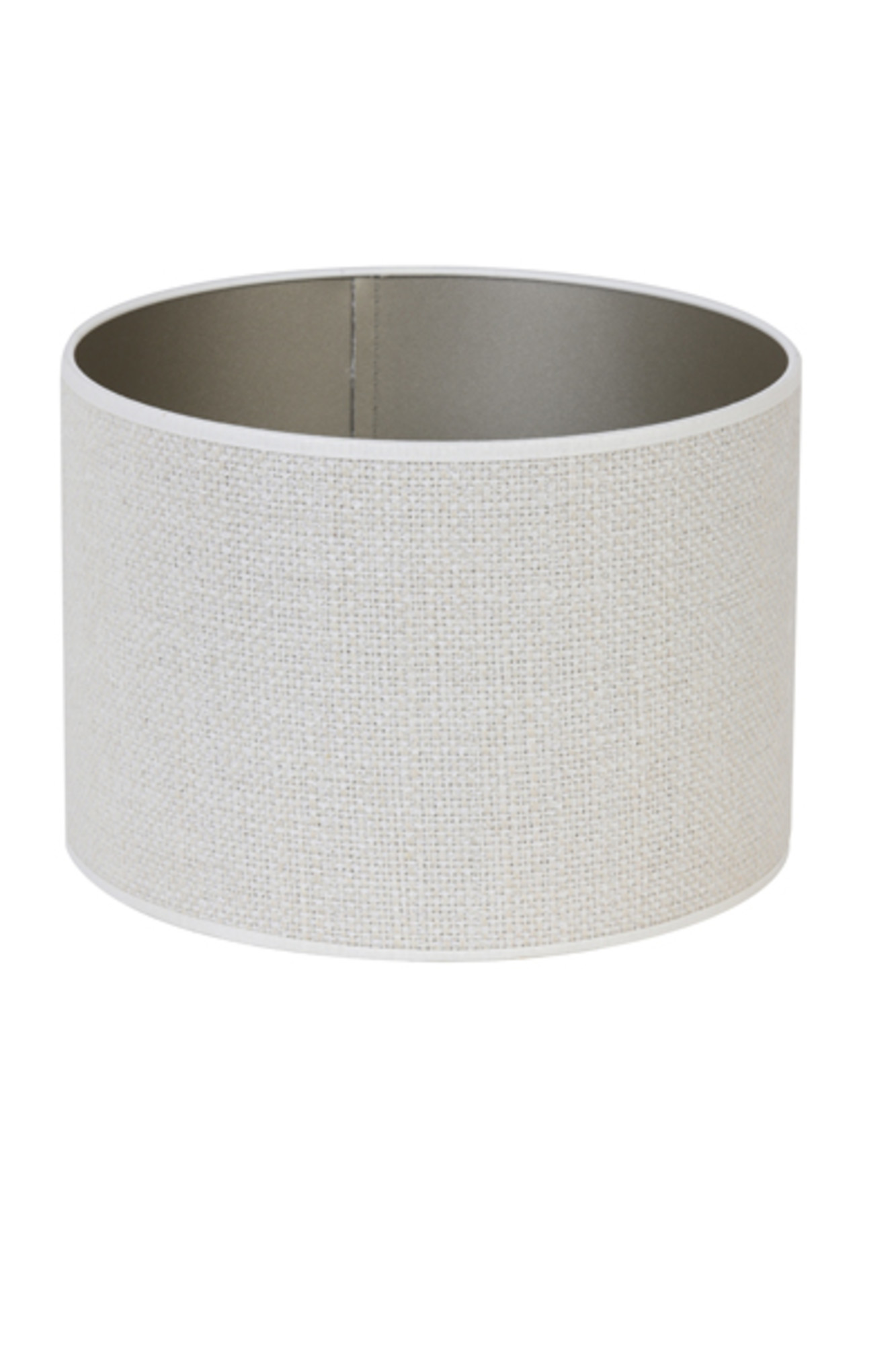 Abat-jour en tissu blanc en forme cylindrique Light & Living Saverna – Image 3