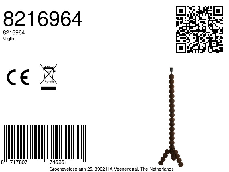 Piètement de lampe en bois en forme de boule Light & Living Veglio – Image 8