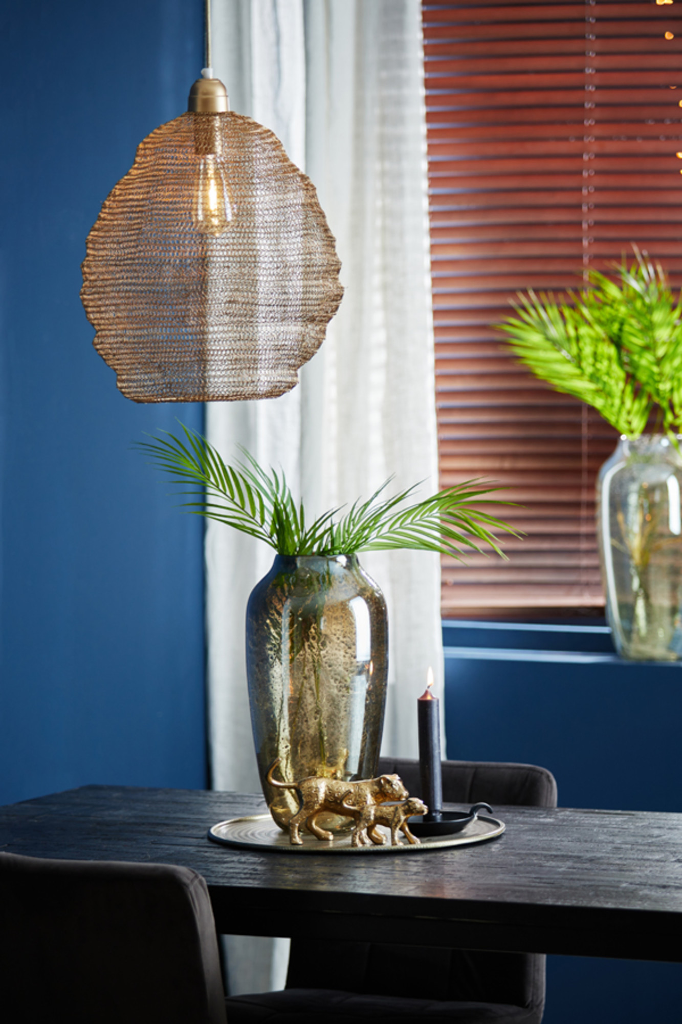 Suspension dorée avec design tressé Light & Living Nina – Image 4