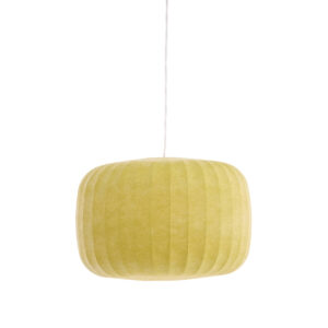 Suspension ovale en tissu jaune Light & Living Lexa
