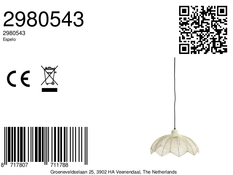 Suspension métallique blanche compacte Light & Living Espelo – Image 7