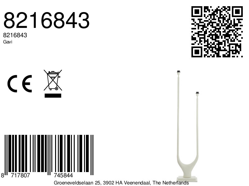 Base de lampe blanche large Light & Living Gavi – Image 8