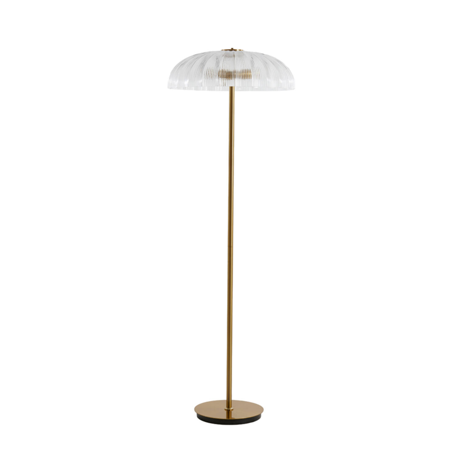 Lampadaire classique doré avec abat-jour parapluie en verre Light & Living Fungo