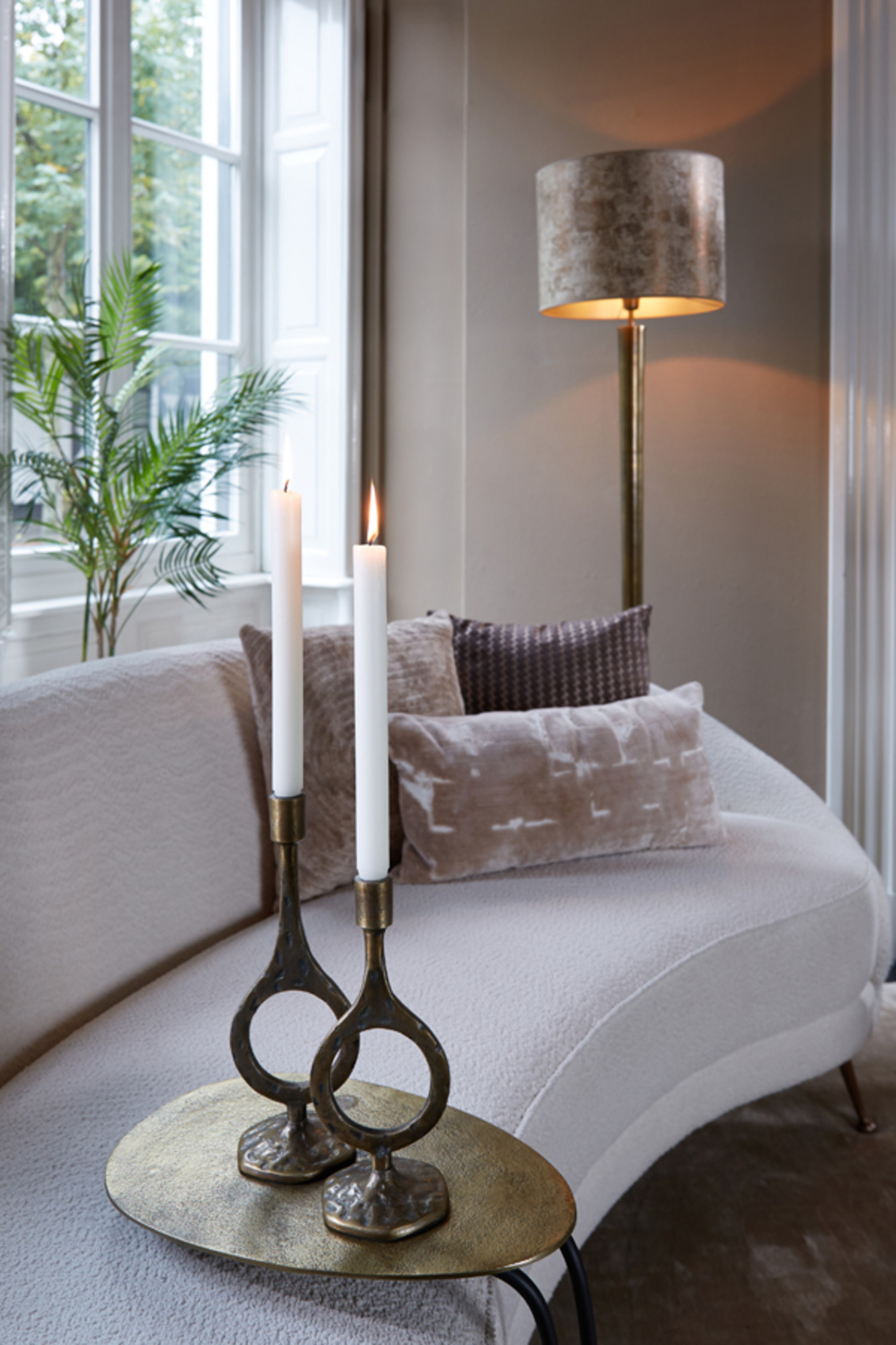 Lampadaires modernes bleus avec abat-jour en tissu Light & Living Vixen – Image 4