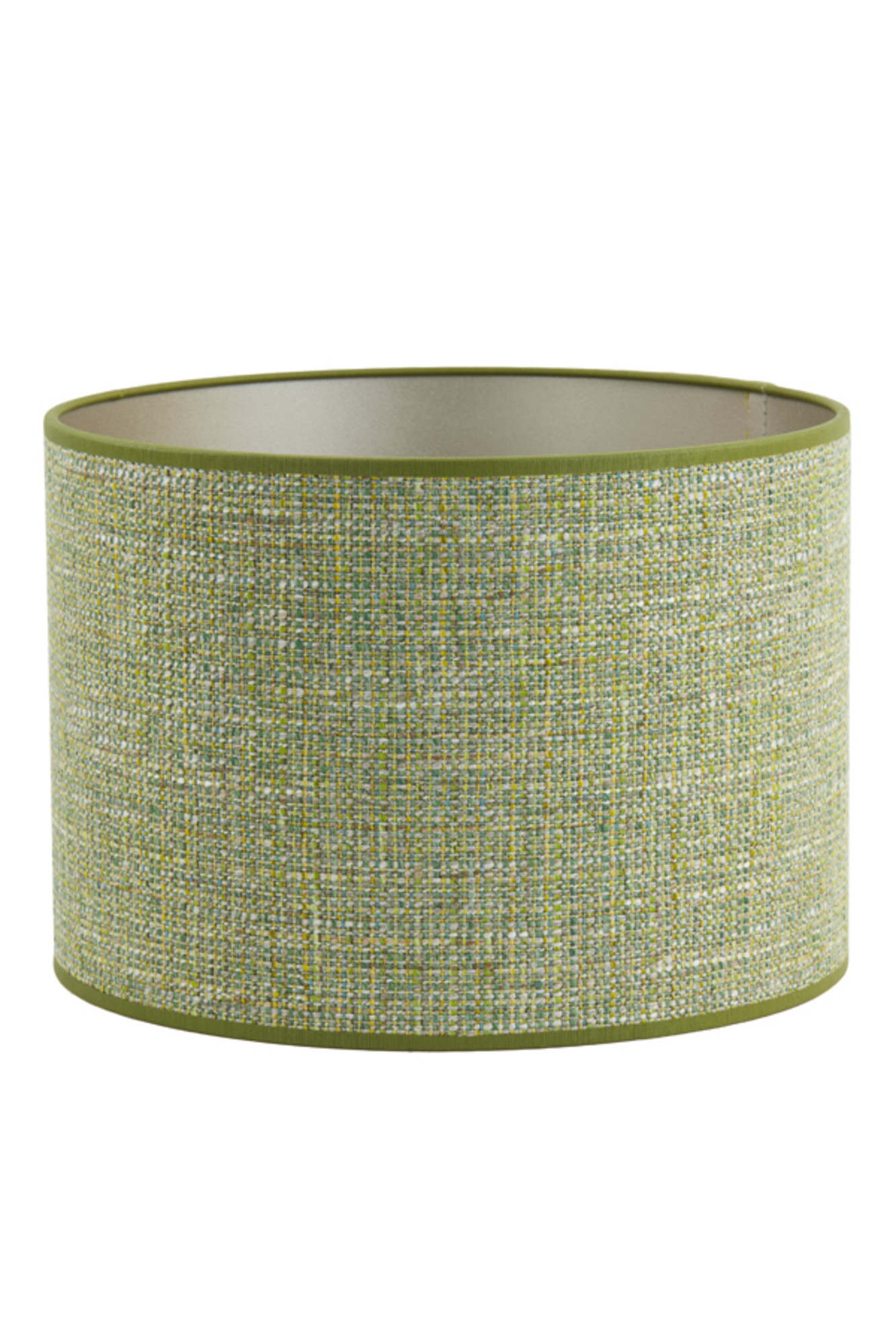 Abat-jour en tissu vert en forme cylindrique Light & Living Tweed – Image 2
