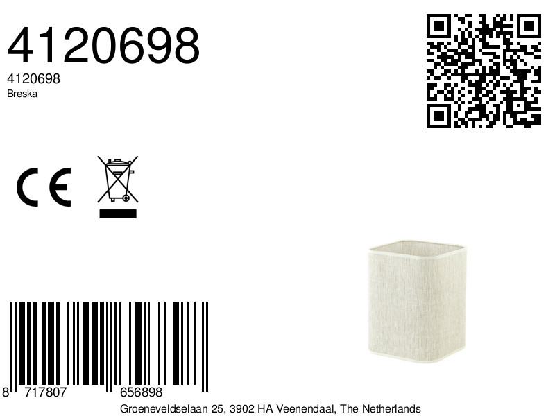 Abat-jour carré beige texture Light & Living Breska – Image 8