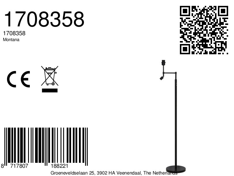 Piedestal de lampe rotatif noir Light & Living Montana – Image 9