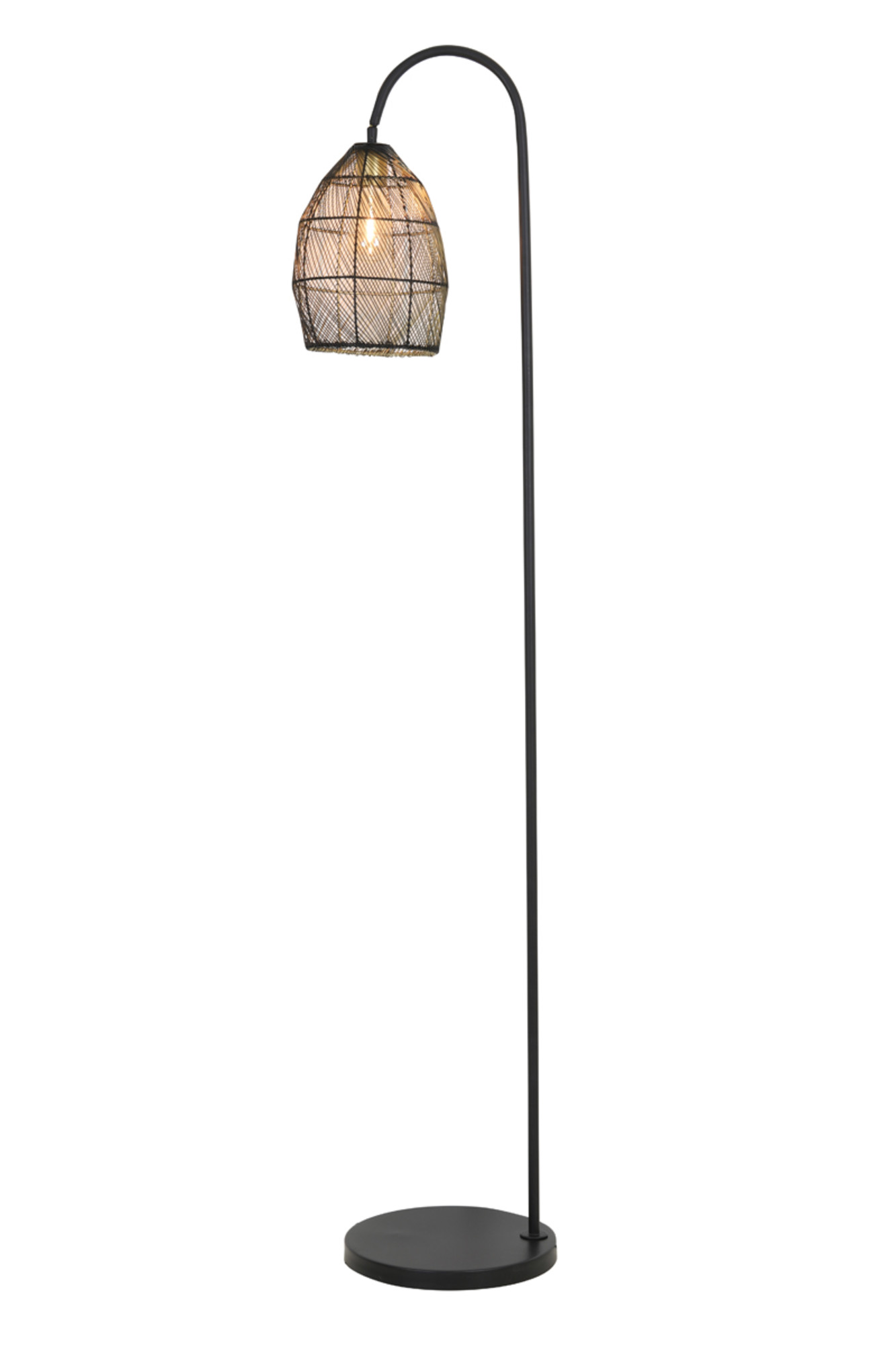 Lampadaire noir avec abat-jour filaire Light & Living Meya – Image 3
