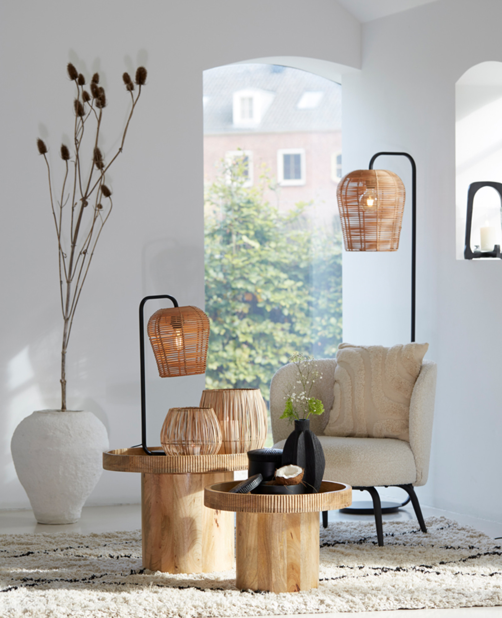 Piedestal de lampe noir moderne Light & Living Mareno – Image 4