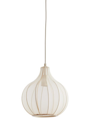 Alternative view of Suspension moderne en tissu beige Light & Living Elati