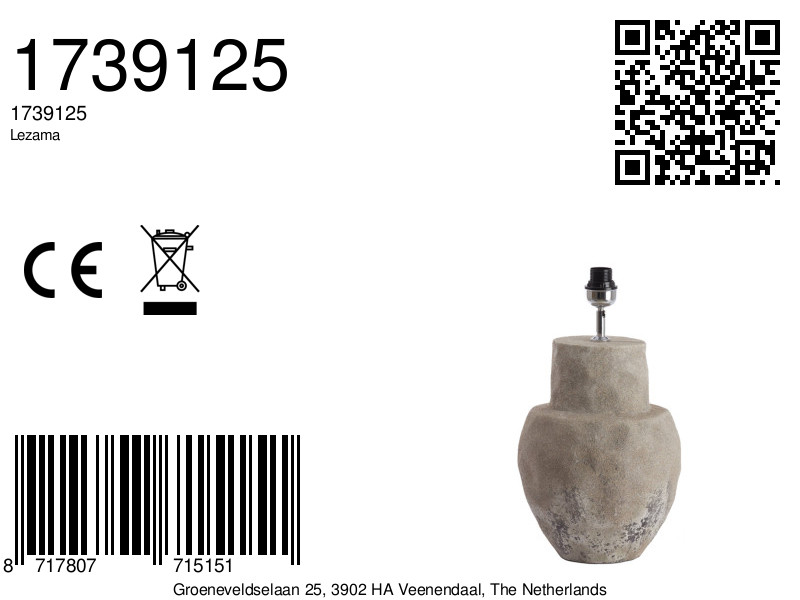 Piedestal de lampe large marron Light & Living Lezama – Image 6