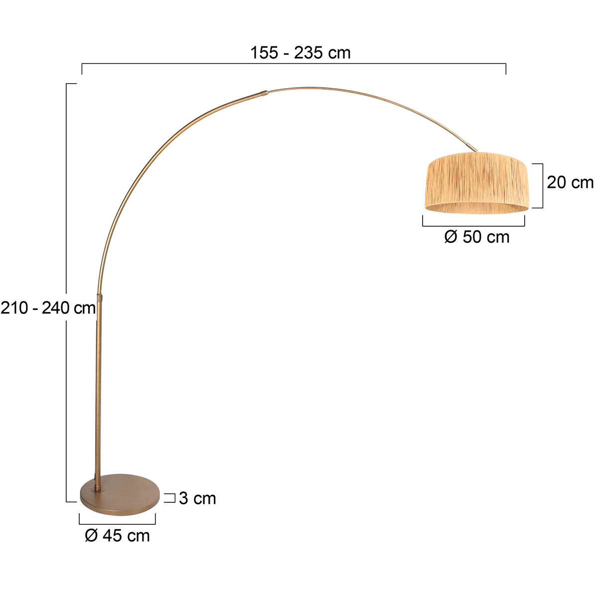 Lampadaire bronze classique avec abat-jour en jonc Steinhauer Sparkled Light – Image 6