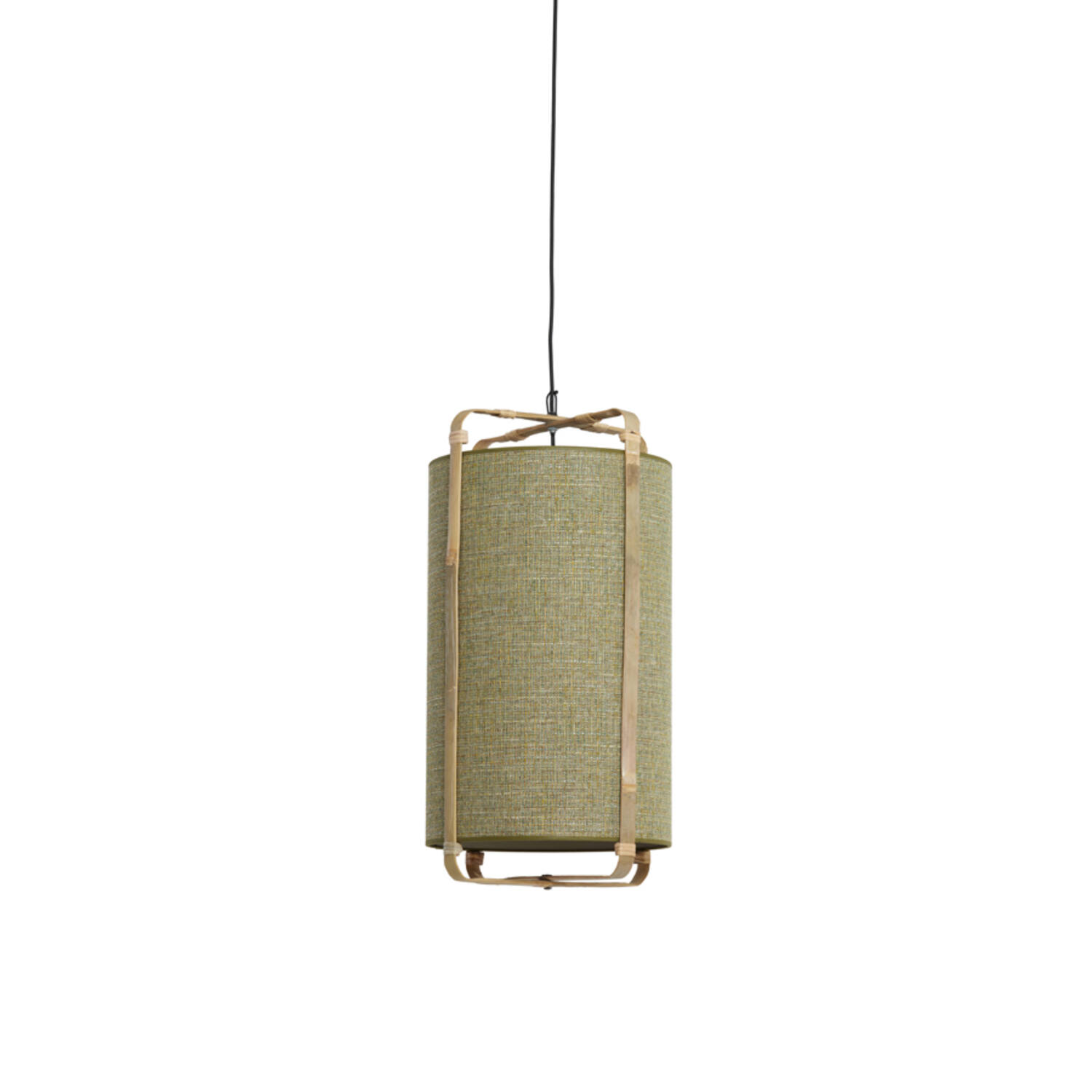 Suspension cylindrique verte pour ambiance cosy Light & Living Sendai