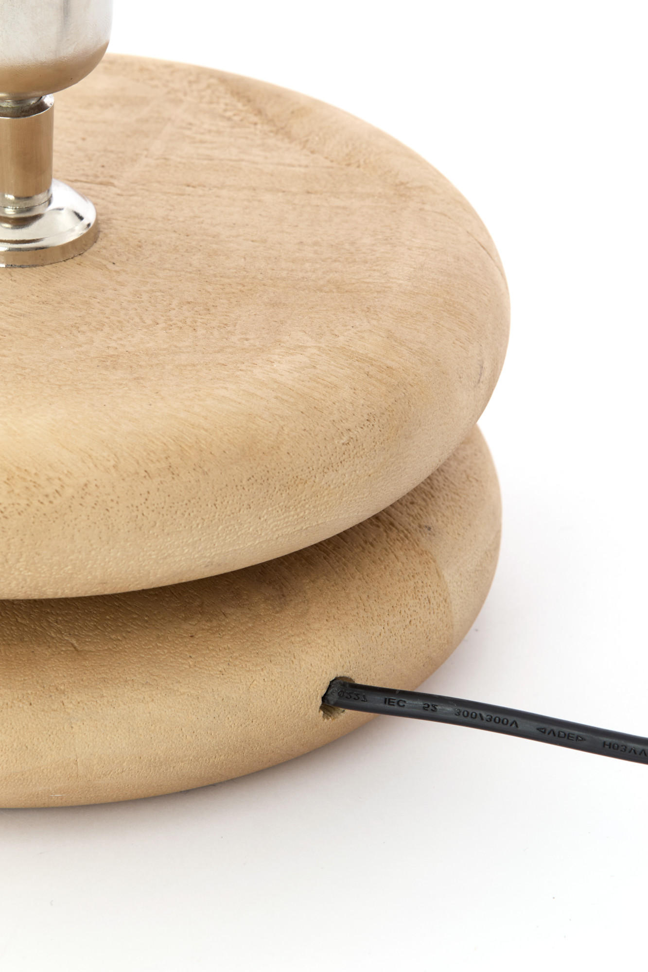 Socle de lampe en bois avec douille de style Light & Living Eboli – Image 5