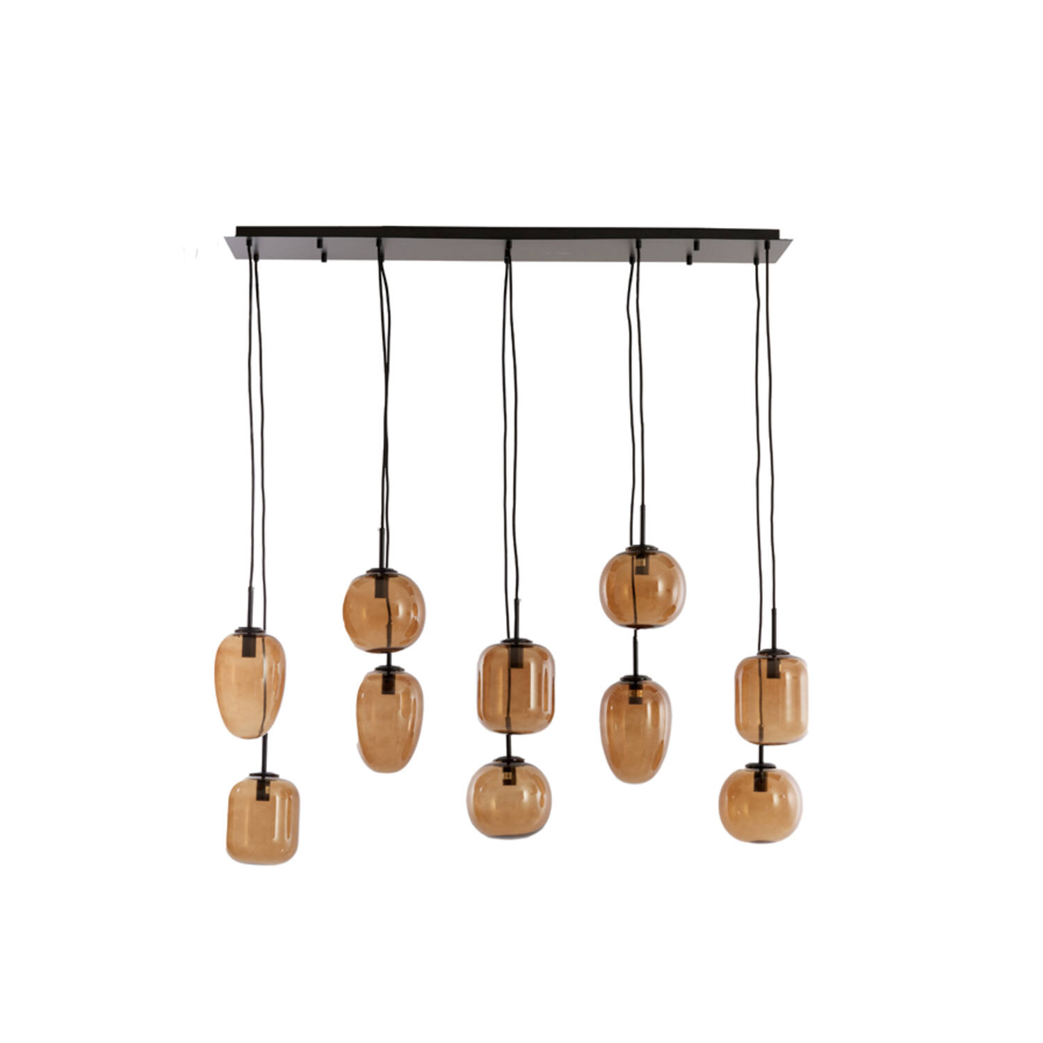 Suspension en verre couleur ambre Light & Living Mezza