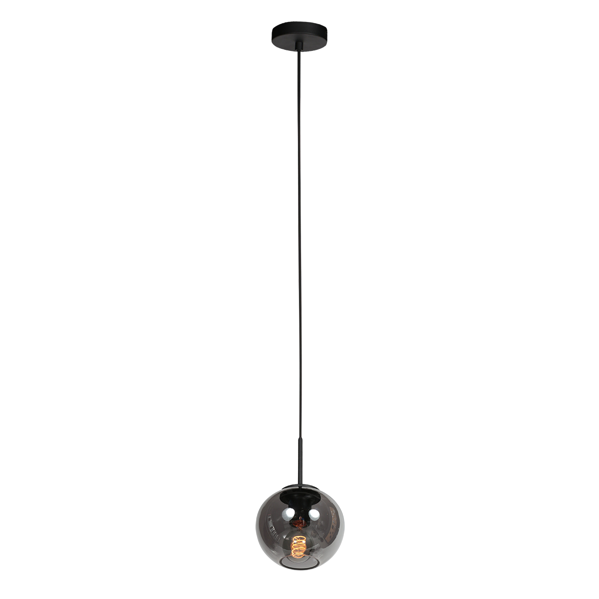 Suspension moderne noire en verre fumé Mexlite HaloSwap – Image 6