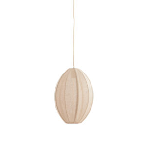 Suspension ovale en tissu beige Light & Living Milatos