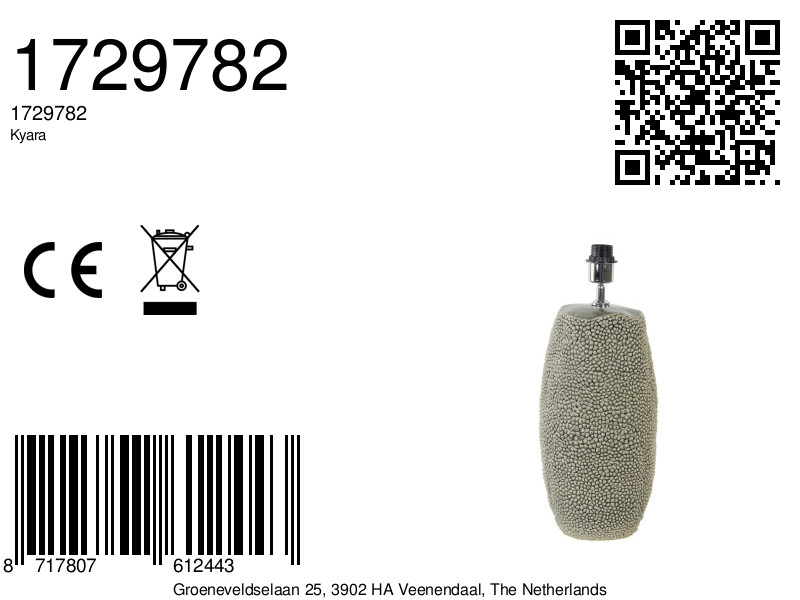 Socle de lampe en céramique avec texture Light & Living Kyara – Image 8