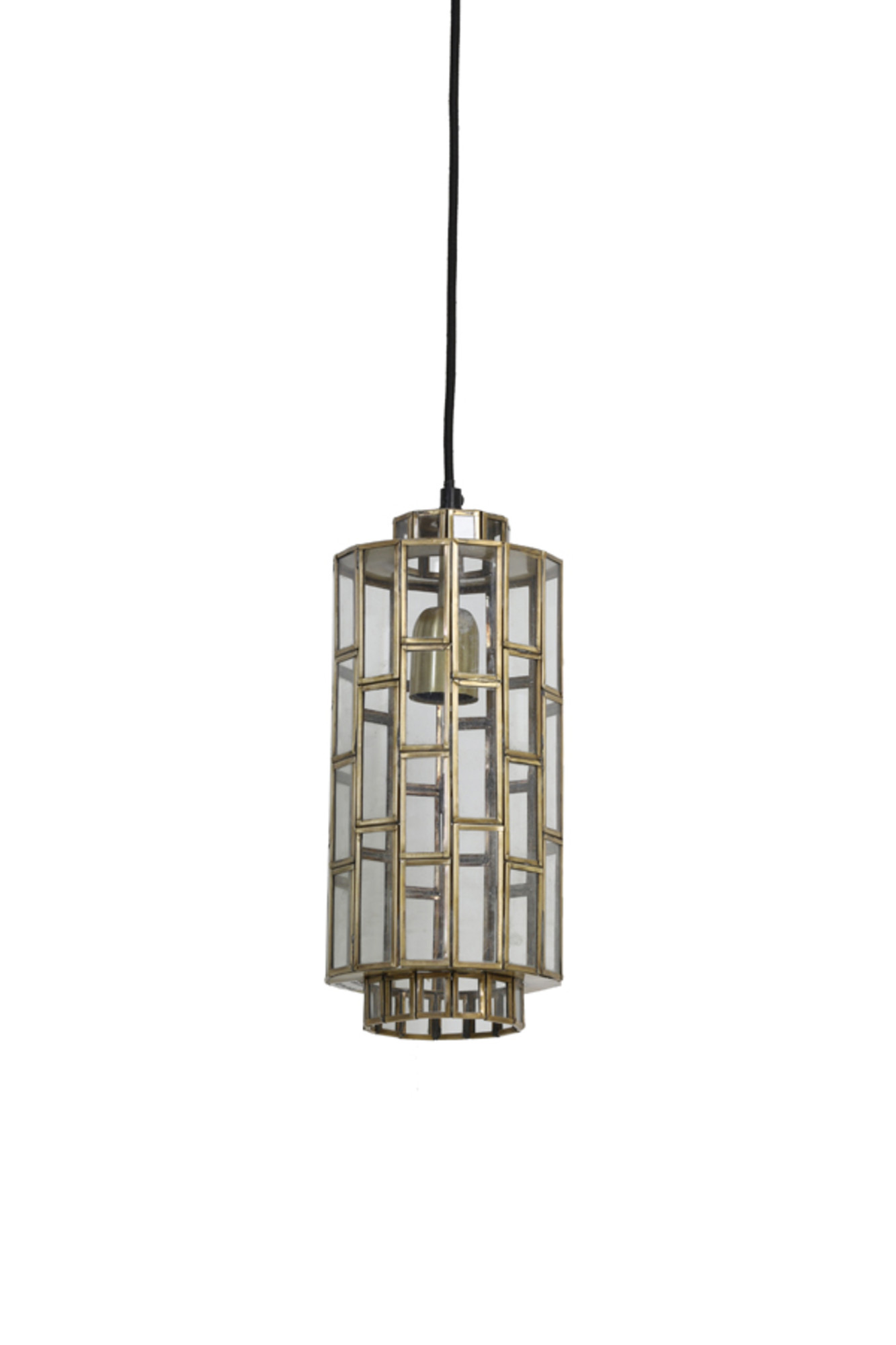 Suspension dorée à design lanterne géométrique Light & Living Sostrene – Image 2