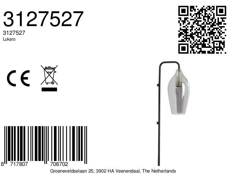 Abat-jour en verre avec détail en métal Light & Living Lukaro – Image 8