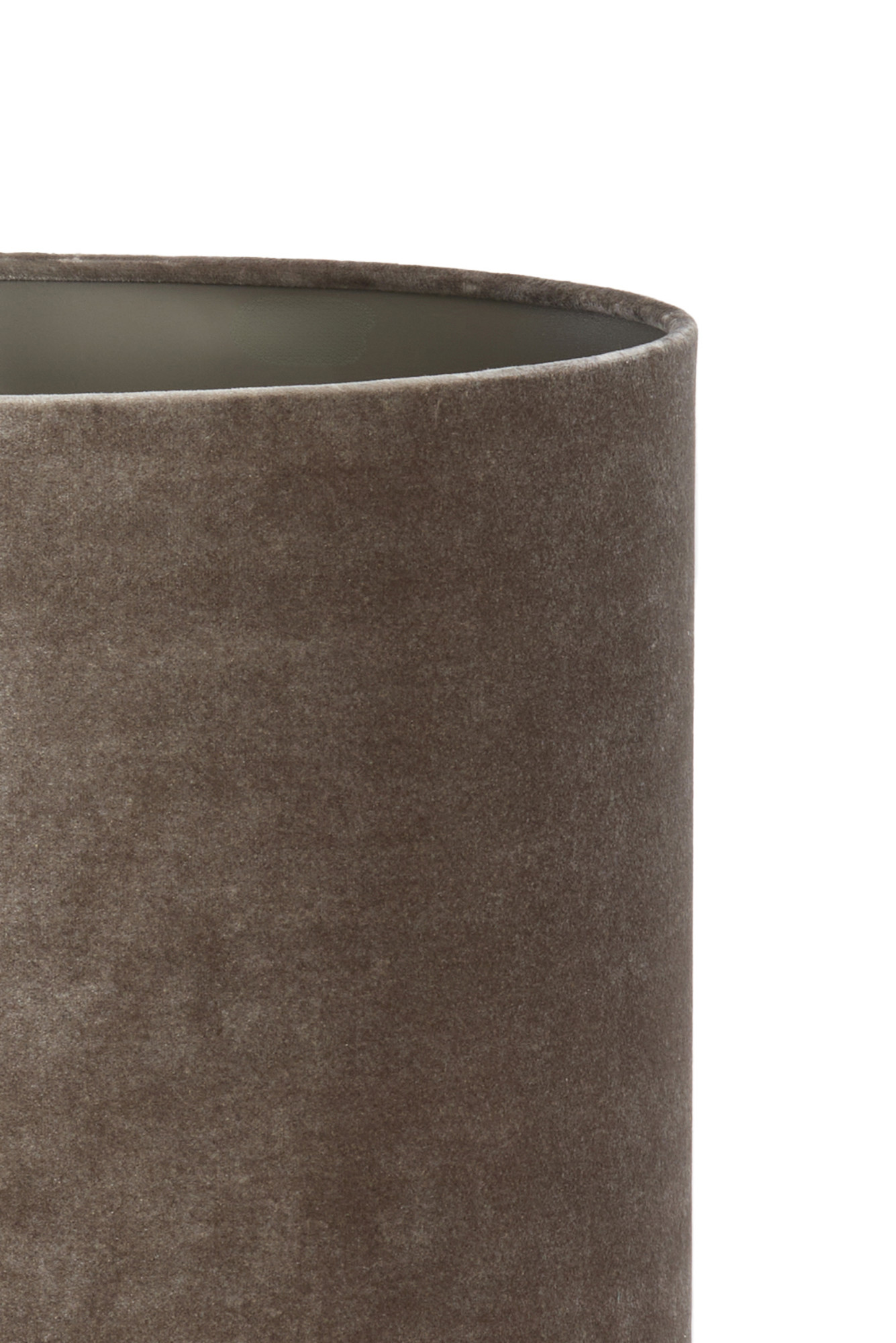 Abat-jour en velours taupe en forme cylindrique Light & Living Palata – Image 3