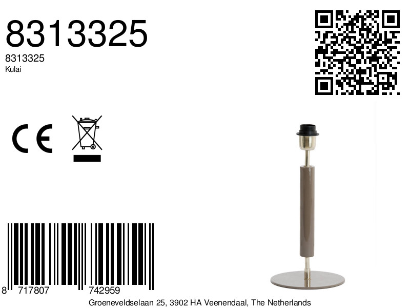 Socle de lampe moderne et lisse Light & Living Kulai – Image 5