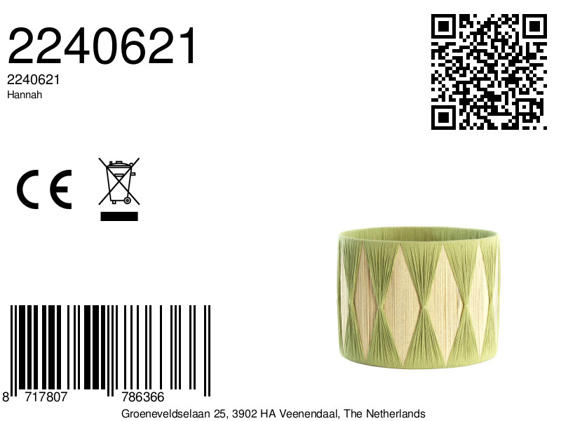 Abat-jour vert motif tressé Light & Living Hannah – Image 7