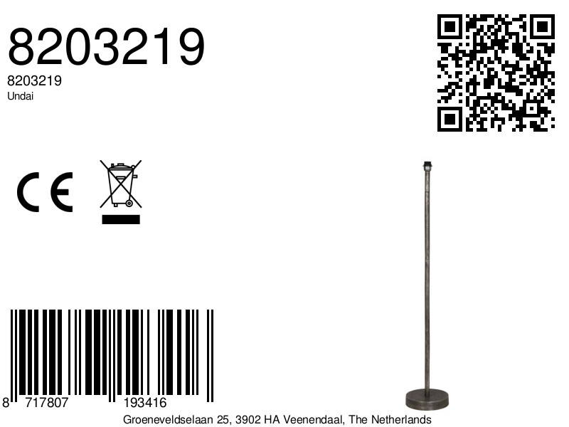 Support de lampe en métal Light & Living Undai – Image 3