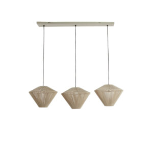 Suspension triple avec abat-jours en fil beige Light & Living Felida