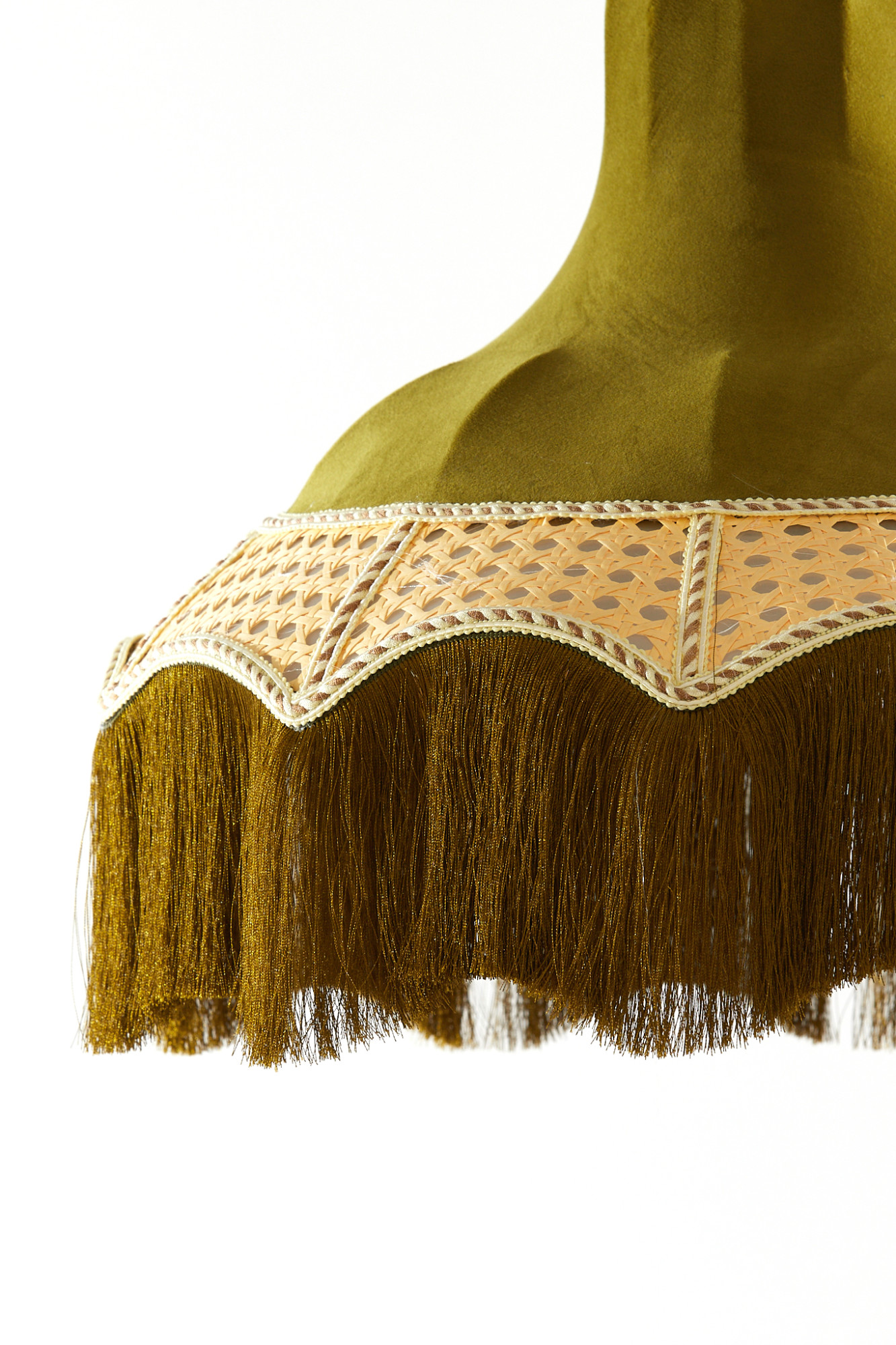 Suspension en velours avec bordure frangée Light & Living Mizia – Image 3