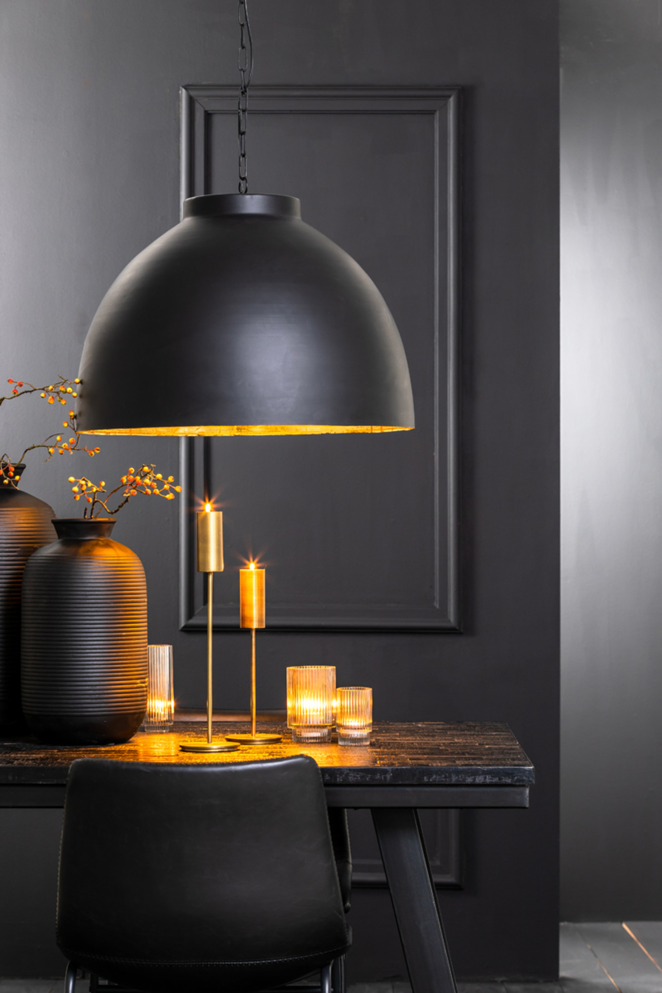 Suspension noire avec abat-jour industriel Light & Living Kylie – Image 5