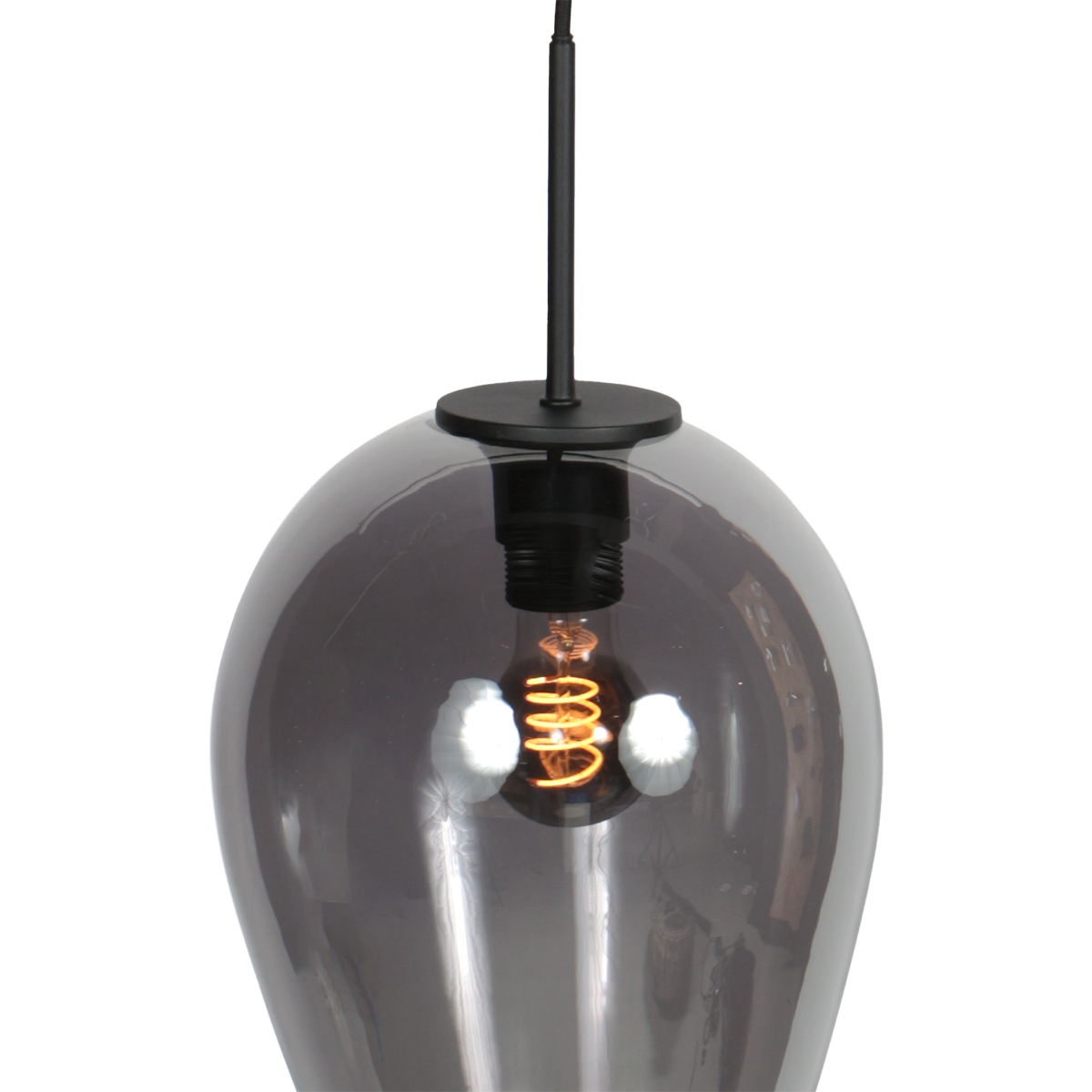 Suspension avec abat-jour goutte en verre fumé Mexlite HaloSwap – Image 4