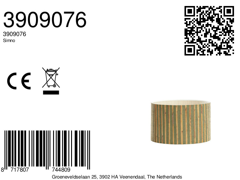 abat-jour cylindrique à rayures Light & Living Simno – Image 7