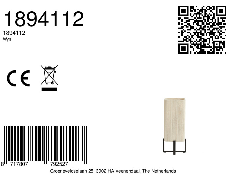 Petite lampe avec abat-jour rectangulaire beige Light & Living Wyn – Image 6