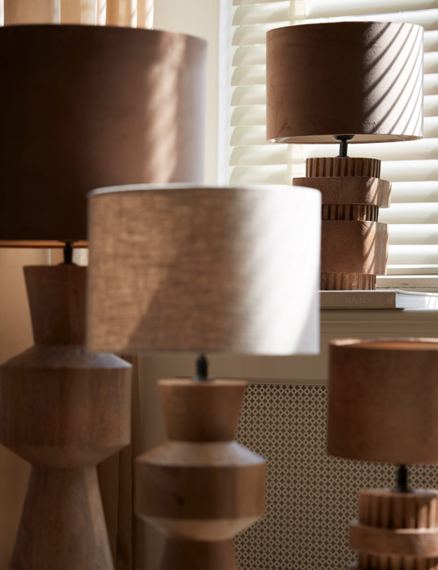 Abat-jour cylindrique en marron Light & Living Velours – Image 4