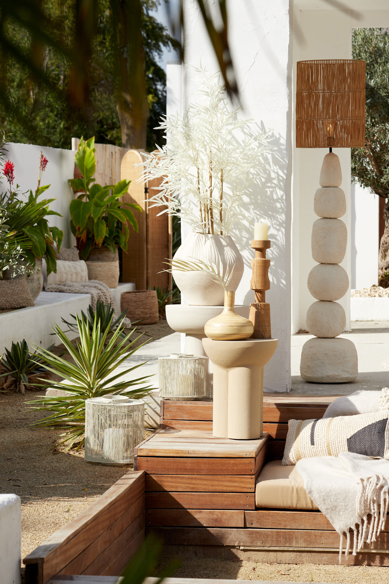 Lampadaire en bois avec base originale Light & Living Marree – Image 4