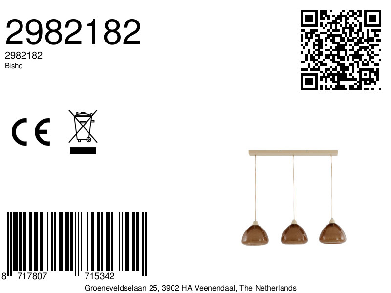 Suspension en verre marron au design unique Light & Living Bisho – Image 7